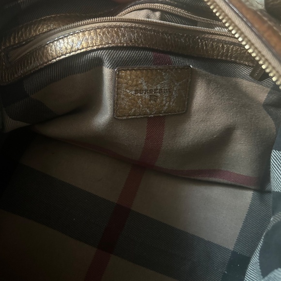 Authentic Burberry Gold Leather Satchel - Picture 7 of 10
